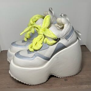 Poster GRL Funky Wave Neon Platform Rave Sneakers Music Festival Shoes‎ Size 7.